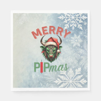 Servilleta De Papel Merry PIPmas Trading Bull Christmas Design – Funny