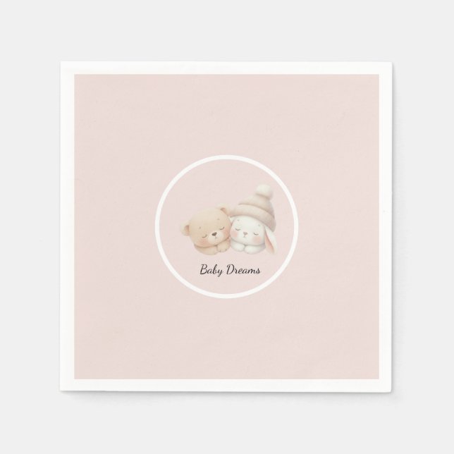Servilleta De Papel MerryMist Sueños de Bebé: Rubor de Invierno – Guar (Anverso)