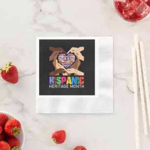 Servilleta De Papel Mes de la Herencia Hispana Manos Corazón