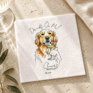 Servilleta De Papel Mesa de bar abierto con martini de golden retrieve