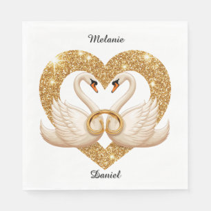 Servilleta De Papel Mesa de Boda Romántica de Cisnes Elegantes