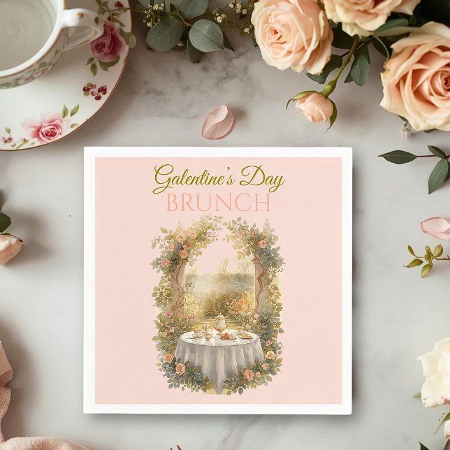 Servilleta De Papel Mesa de Brunch Galentine de Jardín Rococó Iluminad (Subido por el creador)