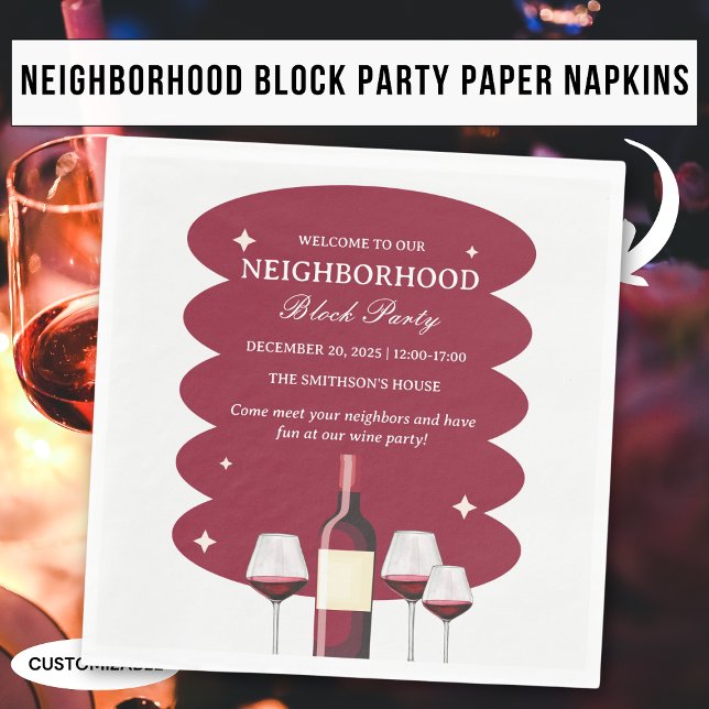 Servilleta De Papel Mesa de Fiesta de Barrio de Vino Tinto (Subido por el creador)