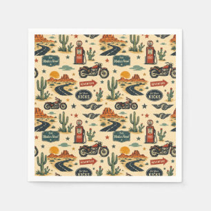 Servilleta De Papel Mesa de Fiesta de Motocicletas Ruta 66 Americana