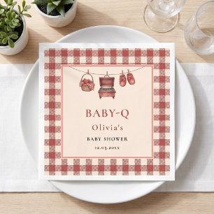 Servilleta De Papel Mesa de ropa de bebé Q Rojo Gingham Grill