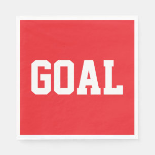Servilleta De Papel Meta GOAL Blanca Texto Atlético En Rojo Brillante