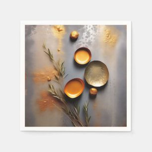 Servilleta De Papel Metalizado de cobre y ocre texturizado