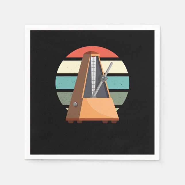 Servilleta De Papel Metronome Retro Música Piano Jugador Pianis (Anverso)