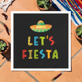 Servilleta De Papel Mexicano Colorido Fiesta Negra Vamos