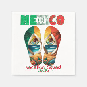 Servilleta De Papel México Flip Flop Vacation Tropical Getaway Design