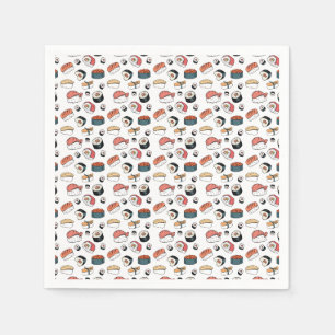 Servilleta De Papel Mezcla de Sushi Dibujada a Mano