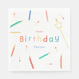 Servilleta De Papel Mezcla + Velas Coincidentes y Coincidencias Cumple