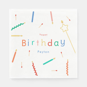 Servilleta De Papel Mezcla + Velas Coincidentes y Coincidencias Cumple