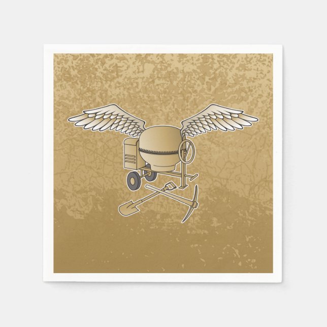 Servilleta De Papel Mezclador de hormigón beige (Anverso)