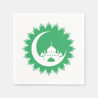 Servilleta De Papel Mezquita Blanca en Crescent Moon Ramadan