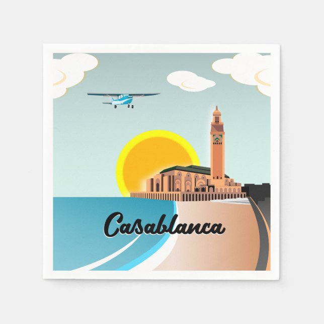 Servilleta De Papel Mezquita Hassan II Casablanca Marruecos (Anverso)