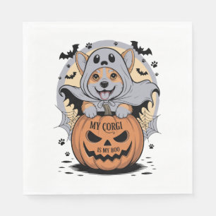 Servilleta De Papel Mi Corgi es mi Boo Halloween