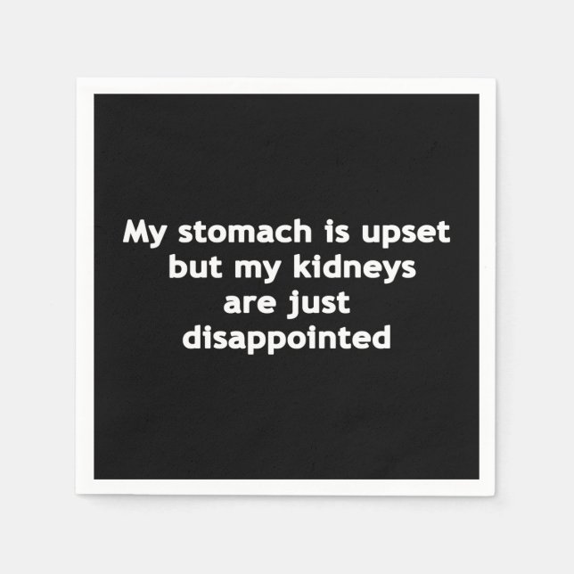 Servilleta De Papel Mi Estómago Está Molesto (Anverso)