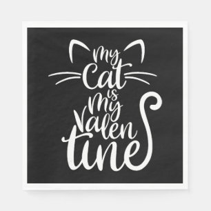 Servilleta De Papel Mi Gato Es Mi Divertido De San Valentín Para Gatos