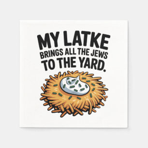 Servilleta De Papel Mi Latke trae a todos los judíos al Yard Hanukkah