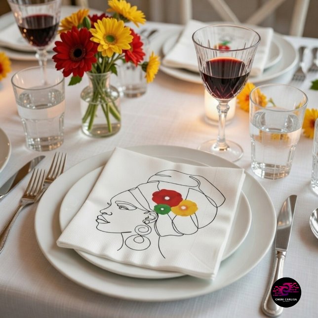 Servilleta De Papel Mi negro es hermoso (Culture at the table. Florals set. Pride in every detail.)