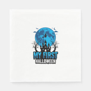 Servilleta De Papel Mi Primer Halloween Vintage Castillo Embrujado Beb