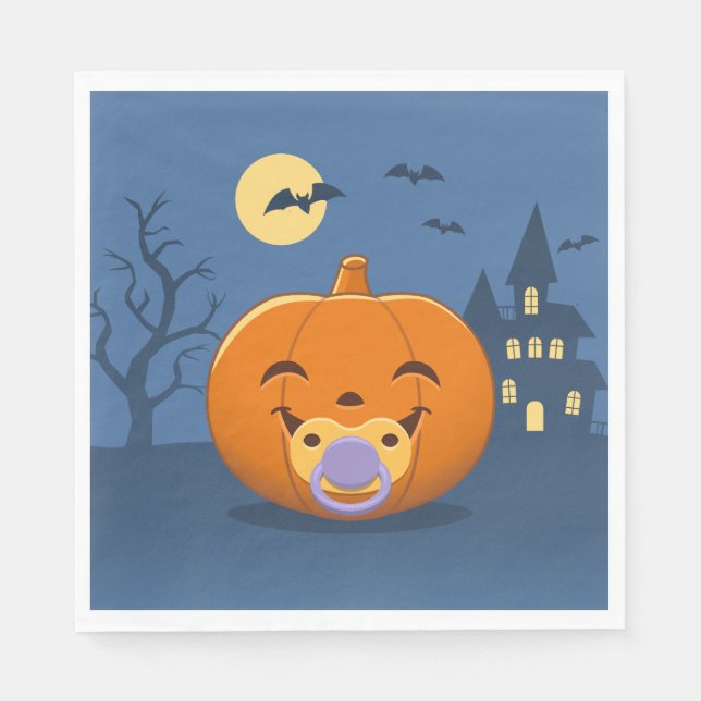 Servilleta De Papel Mi primera Calabaza Pacificadora de Halloween (Anverso)