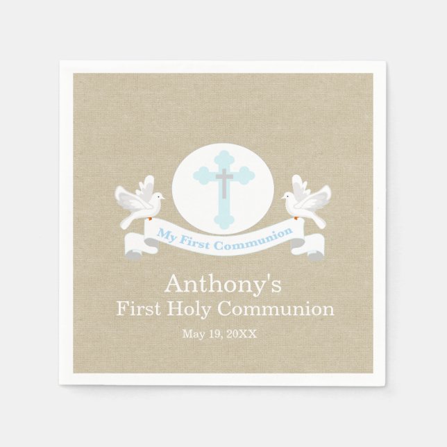 Servilleta De Papel Mi primera Santa Comunión Personalizada Napkin (Anverso)