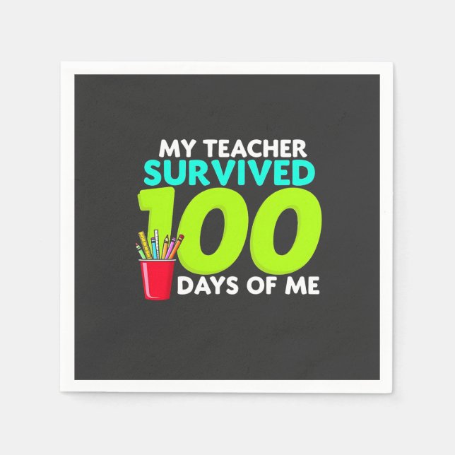 Servilleta De Papel "Mi profesor sobrevivió a 100 días de mí (Anverso)