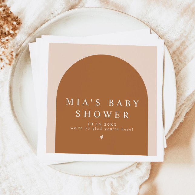 Servilleta De Papel MIA Arched Boho Terracotta Baby Shower (Subido por el creador)