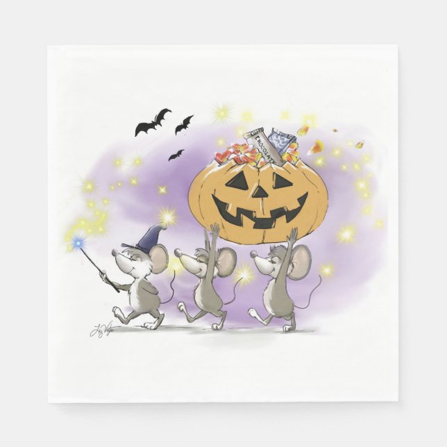 Servilleta De Papel Mic, Mac & Moe's Happy Halloween (Anverso)