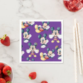Servilleta De Papel Mickey Mouse Polka Dot  purple Baby Shower