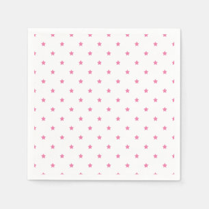 Servilleta De Papel Micro Estrellas Rosa Fuchsia - Blanco