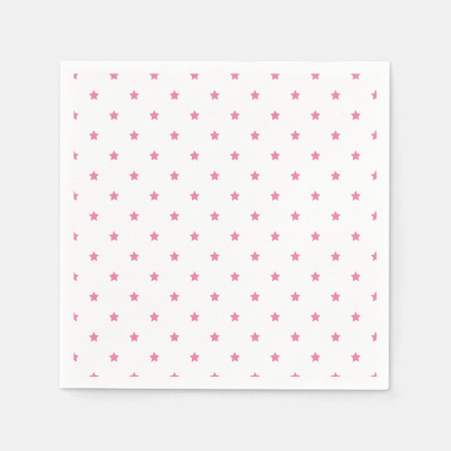 Servilleta De Papel Micro Estrellas Rosa Fuchsia - Blanco (Anverso)