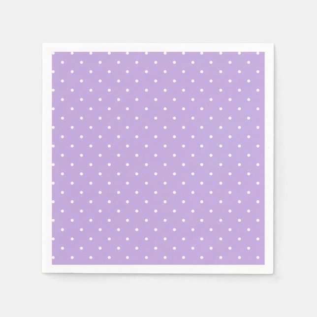 Servilleta De Papel Micro Lunares Blancos - Lavanda Suave (Anverso)