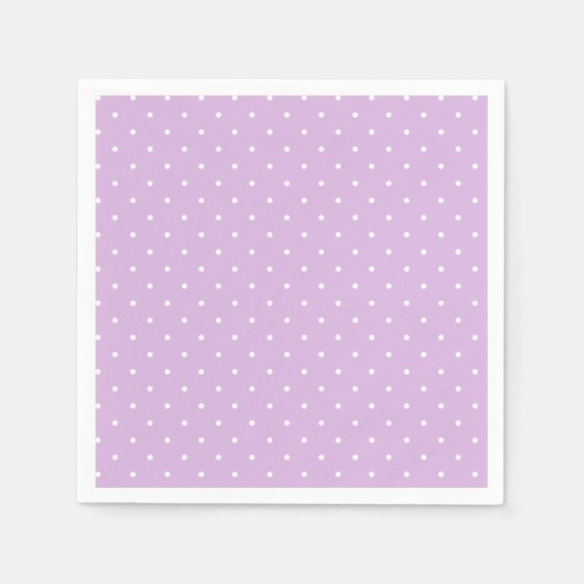 Servilleta De Papel Micro Lunares Blancos - Lila Suave (Anverso)