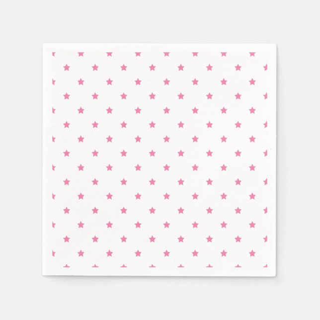 Servilleta De Papel Micro Stars Fuchsia Pink - White (Anverso)