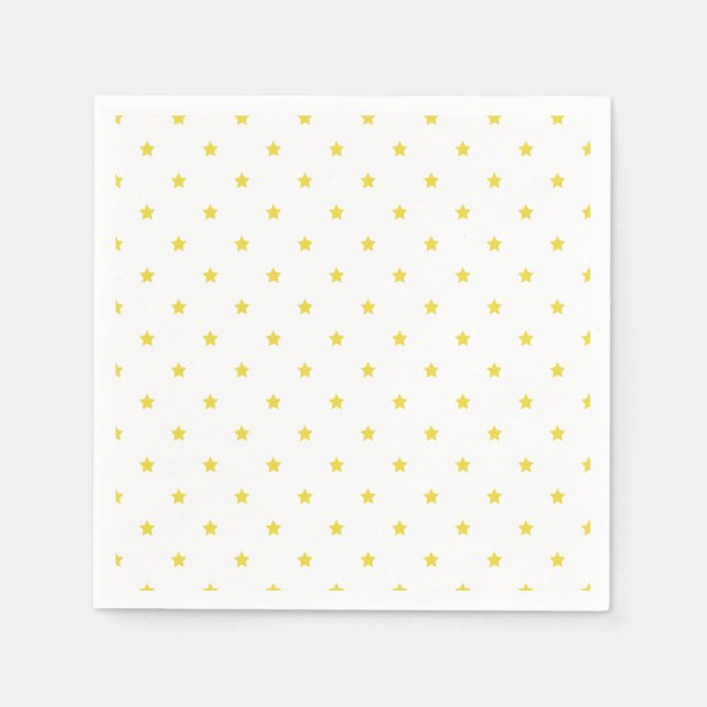 Servilleta De Papel Micro Stars Golden Yellow - White (Anverso)