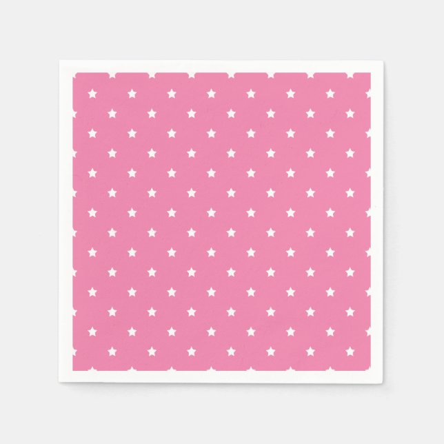 Servilleta De Papel Micro Stars White - Fuchsia Pink (Anverso)