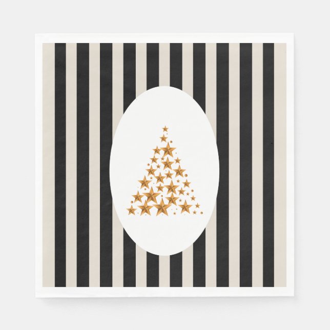 Servilleta De Papel Mid century christmas tree with Golden star (Anverso)