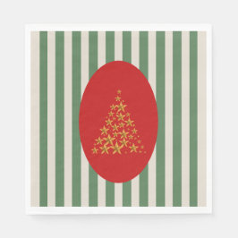 Servilleta De Papel Mid century christmas tree with Golden star