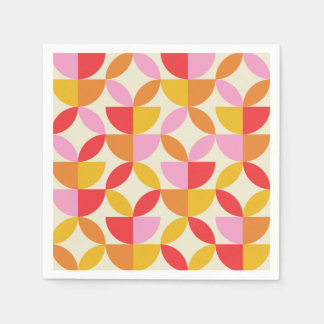 Servilleta De Papel Mid Century Colorful Geometric shapes 