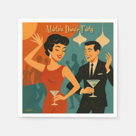 Servilleta De Papel Mid Century Martini Dance Party
