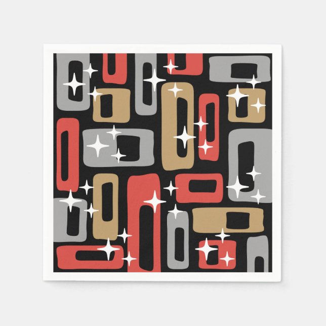 Servilleta De Papel Mid Century Modern Atomic Christmas (Anverso)