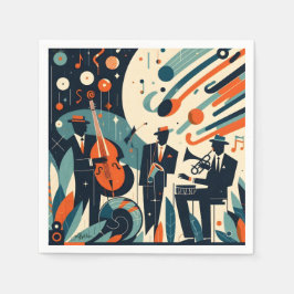Servilleta De Papel Mid Century Modern Jazz Age Trio