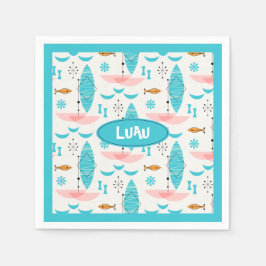 Servilleta De Papel Mid Century Pink Catamaran