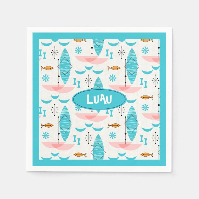 Servilleta De Papel Mid Century Pink Catamaran (Anverso)