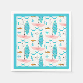 Servilleta De Papel Mid Century Pink Catamaran