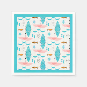 Servilleta De Papel Mid Century Pink Catamaran