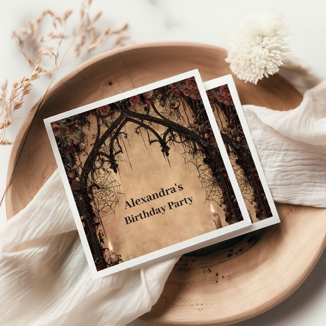 Servilleta De Papel Midnight Gothic Cathedral Birthday (Subido por el creador)